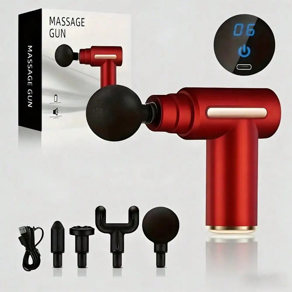 Electric Fascia Massage Gun Portable Massager With LED Touch Screen