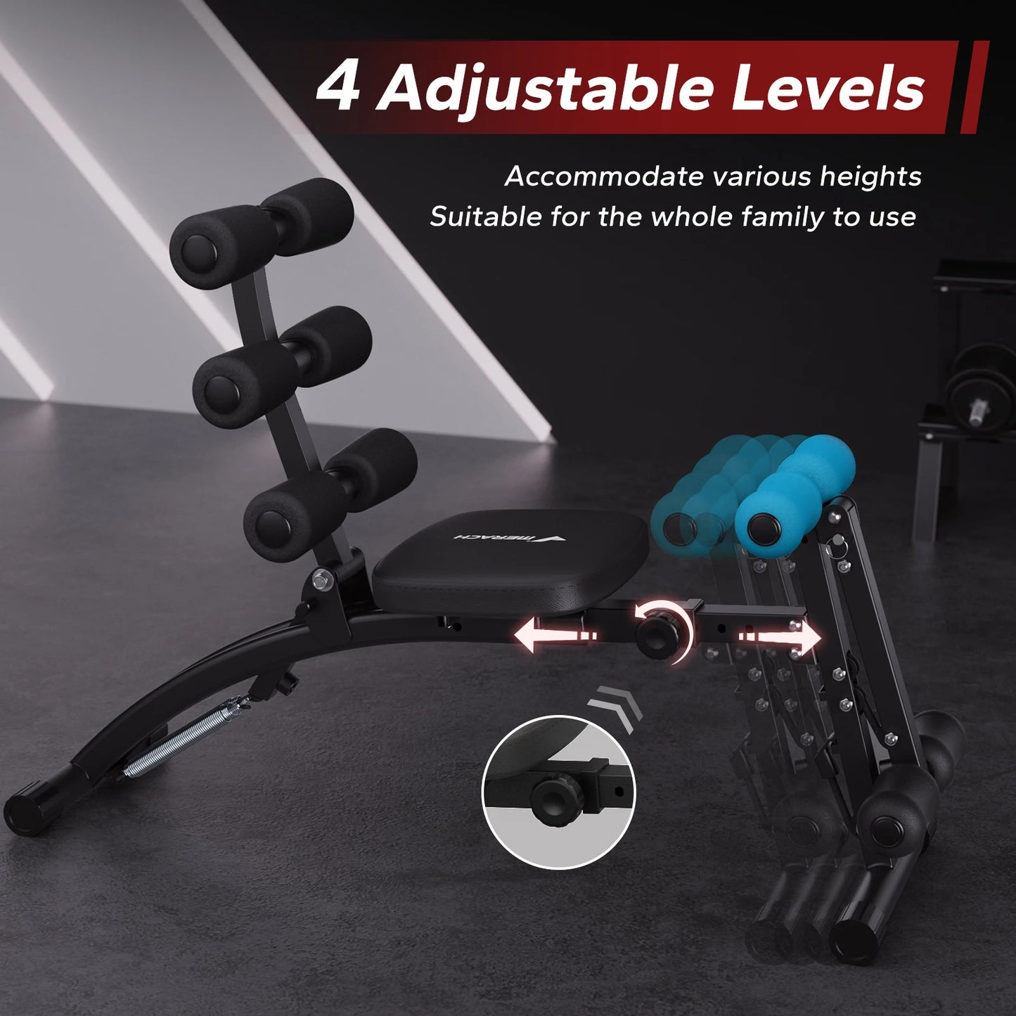 MERACH Ab Machine Multi-Functional Adjustable Ab Trainer For Home Gym Chair