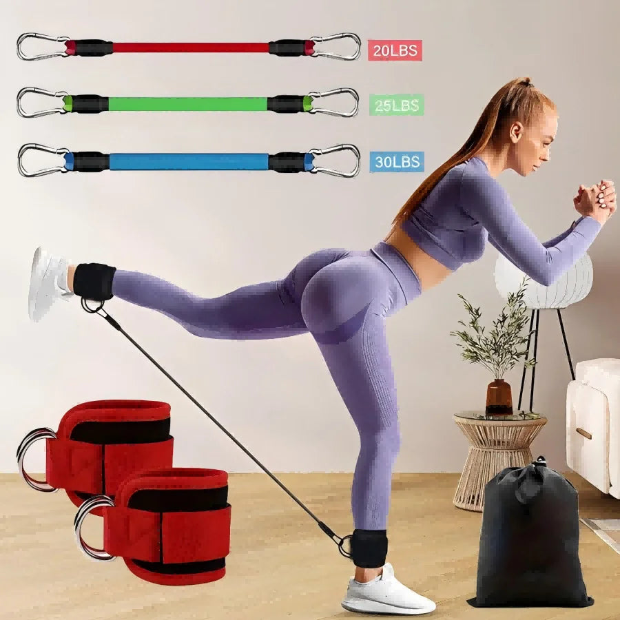 Ankle Resistance Bands Set With Adjustable Straps For Strength Training