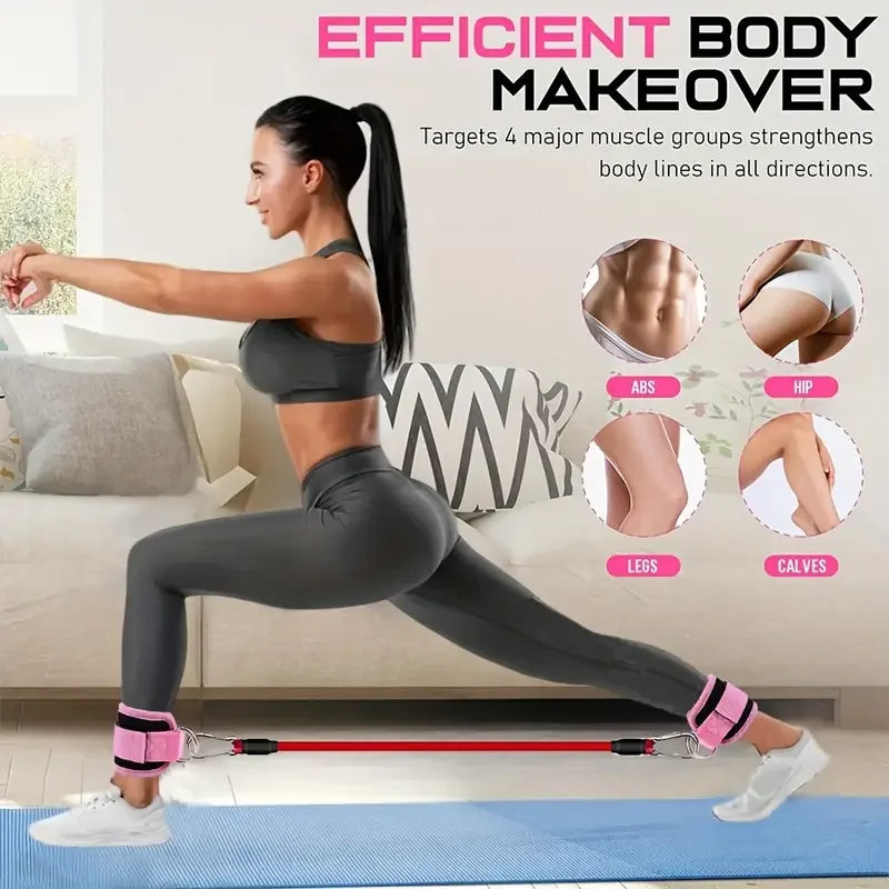 Ankle Resistance Bands Set With Adjustable Straps For Strength Training