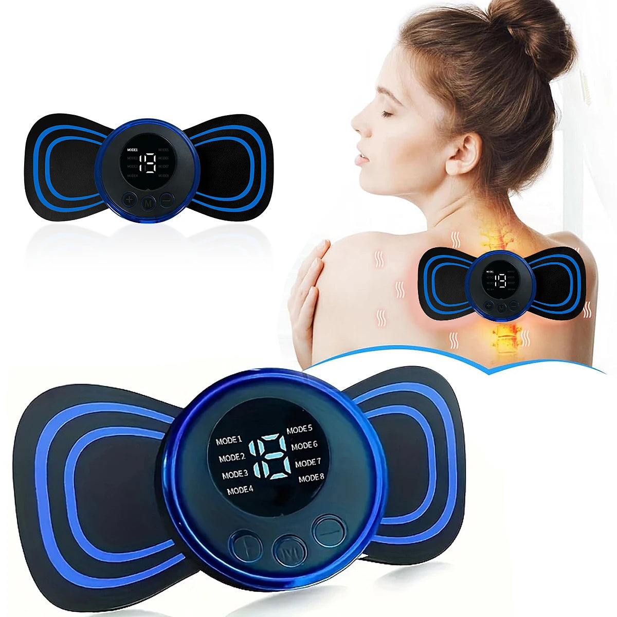 Portable EMS Muscle Stimulator With 5 Pads Wireless TENS Unit