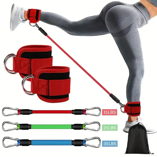 Ankle Resistance Bands Set With Adjustable Straps For Strength Training