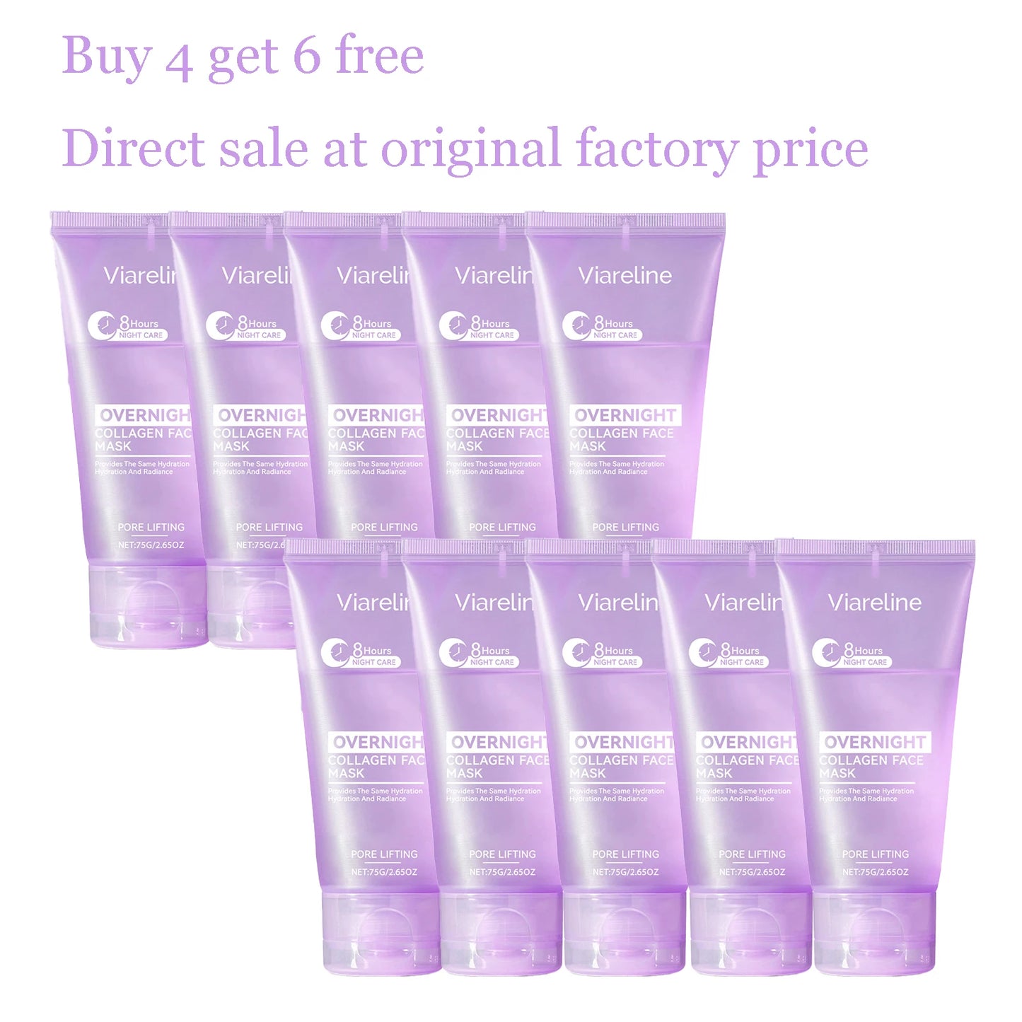 Viareline Overnight Collagen Face Peeling Mask For Hydration
