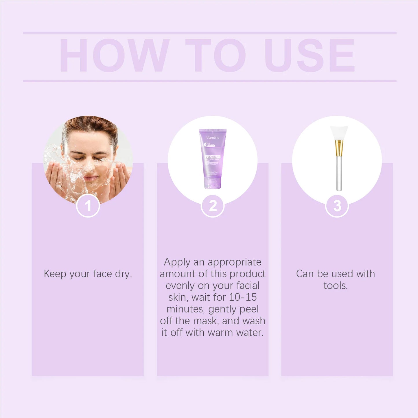 Viareline Overnight Collagen Face Peeling Mask For Hydration