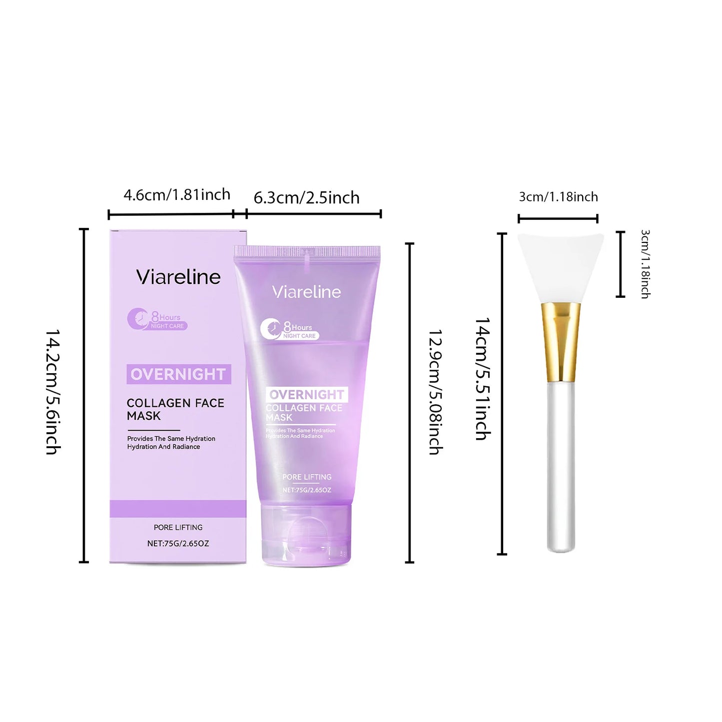 Viareline Overnight Collagen Face Peeling Mask For Hydration