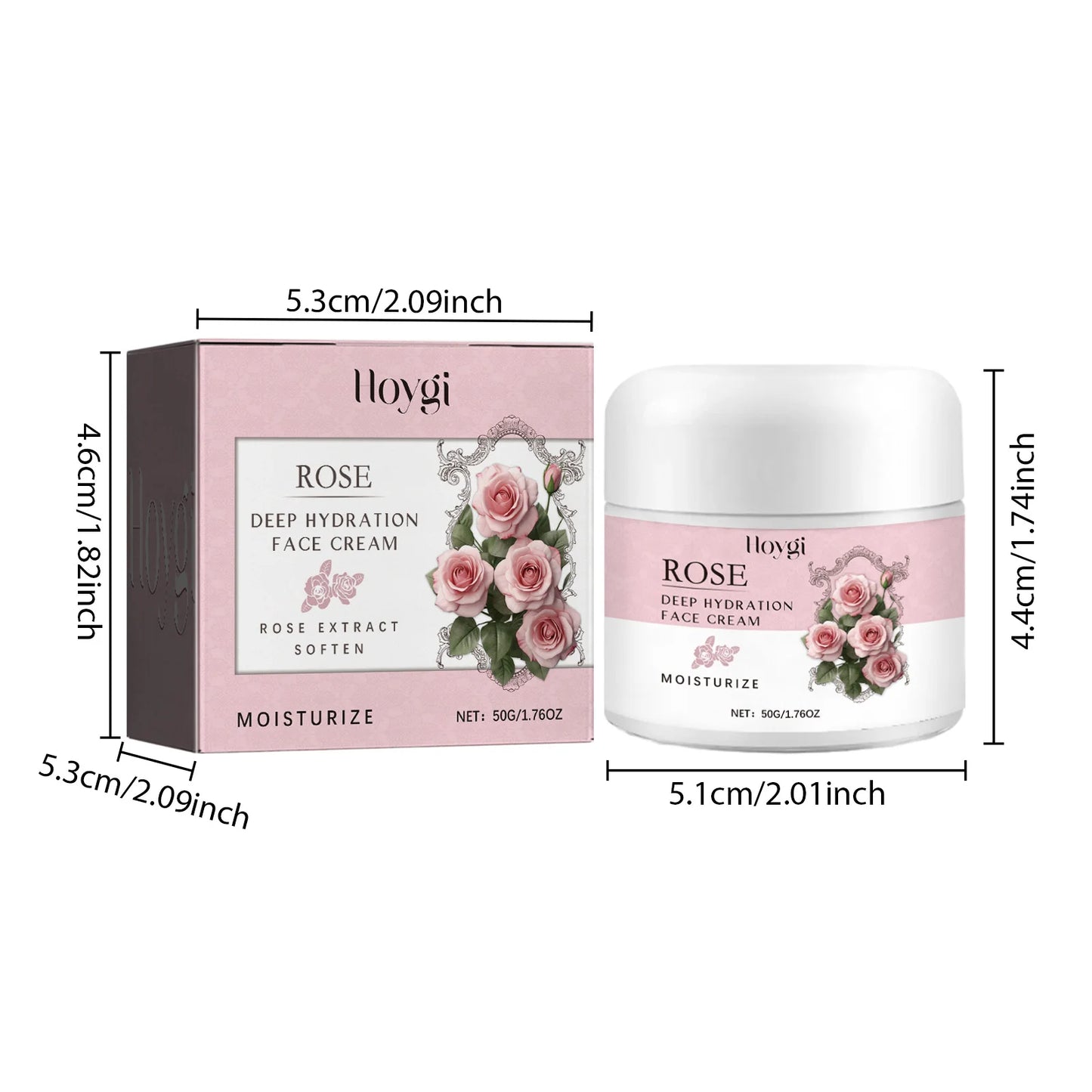 Hoygi Rose Face Cream Deep Moisturizing For Elasticity And Glow