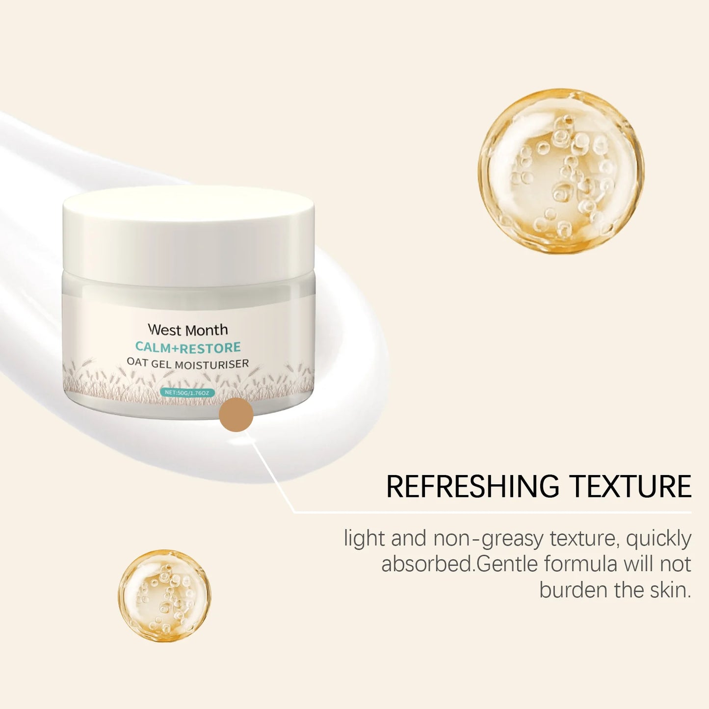 West Month Oat Moisturizing Face Cream For Hydration And Elasticity