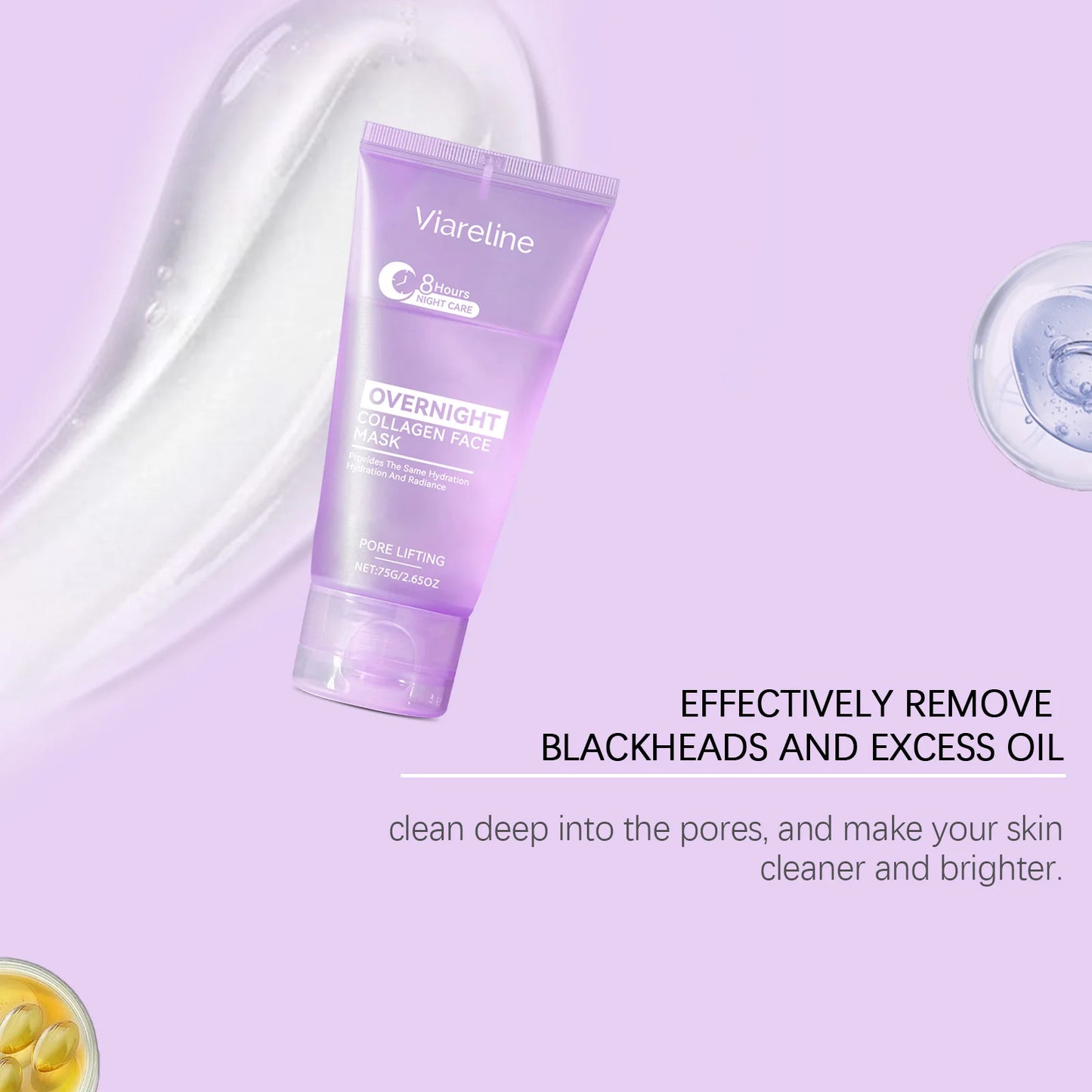 Viareline Overnight Collagen Face Peeling Mask For Hydration
