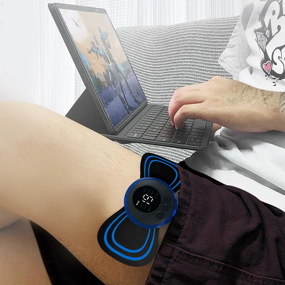 Portable EMS Muscle Stimulator With 5 Pads Wireless TENS Unit