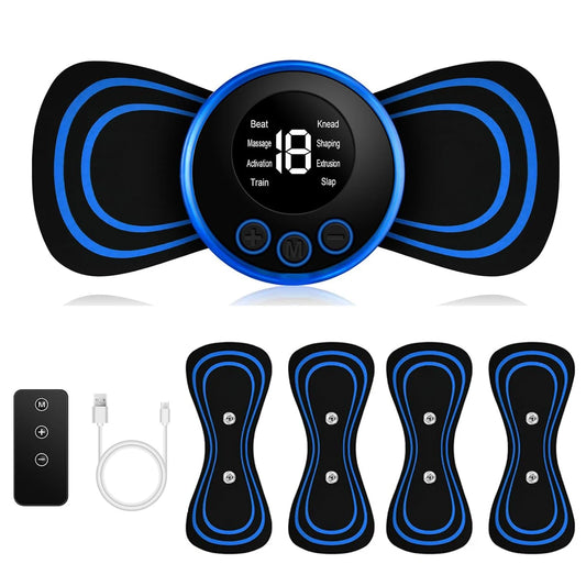 Portable EMS Muscle Stimulator With 5 Pads Wireless TENS Unit