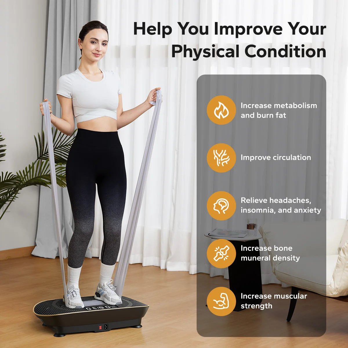 MERACH Vibration Plate Exercise Machine for Full Body Workout Shaping