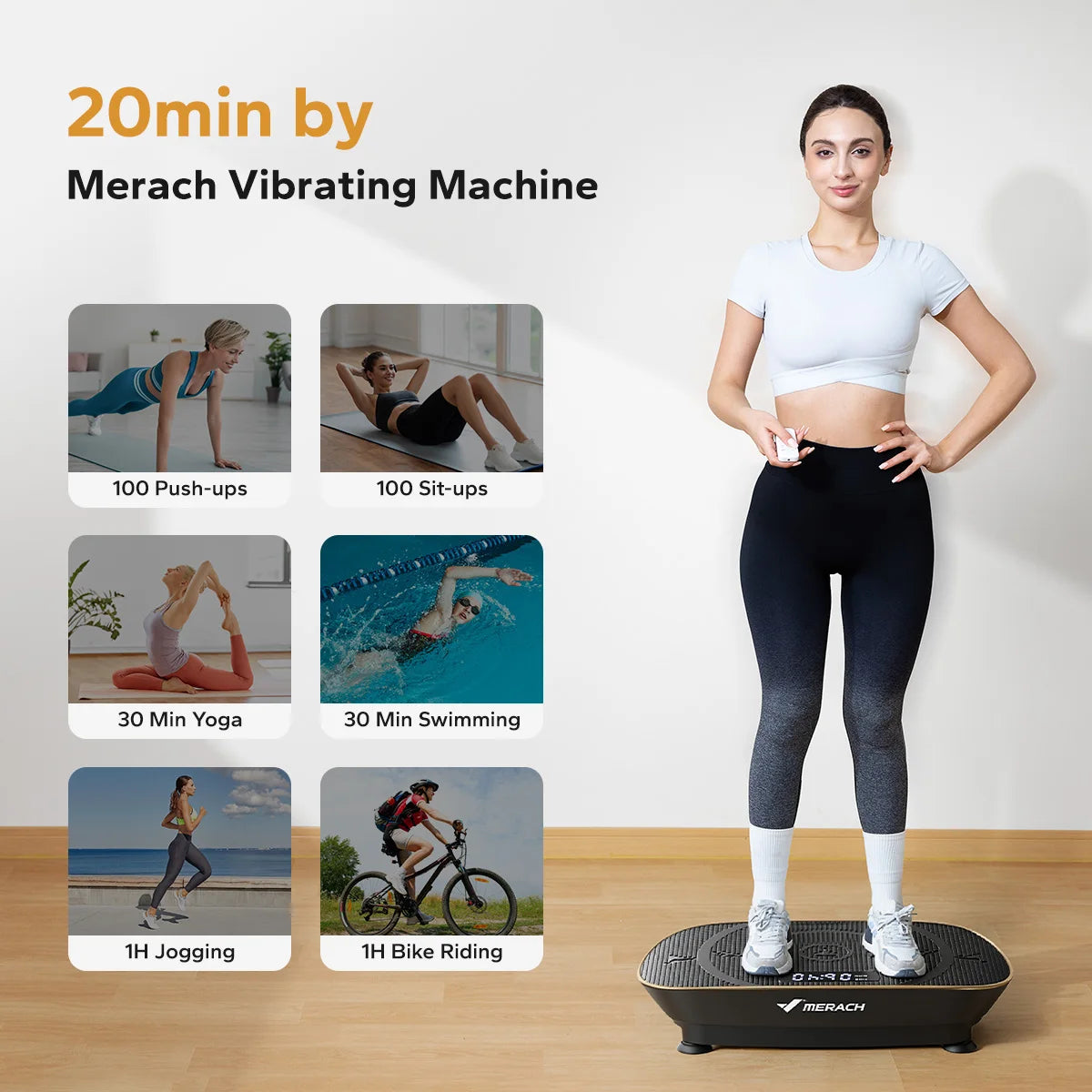 MERACH Vibration Plate Exercise Machine for Full Body Workout Shaping