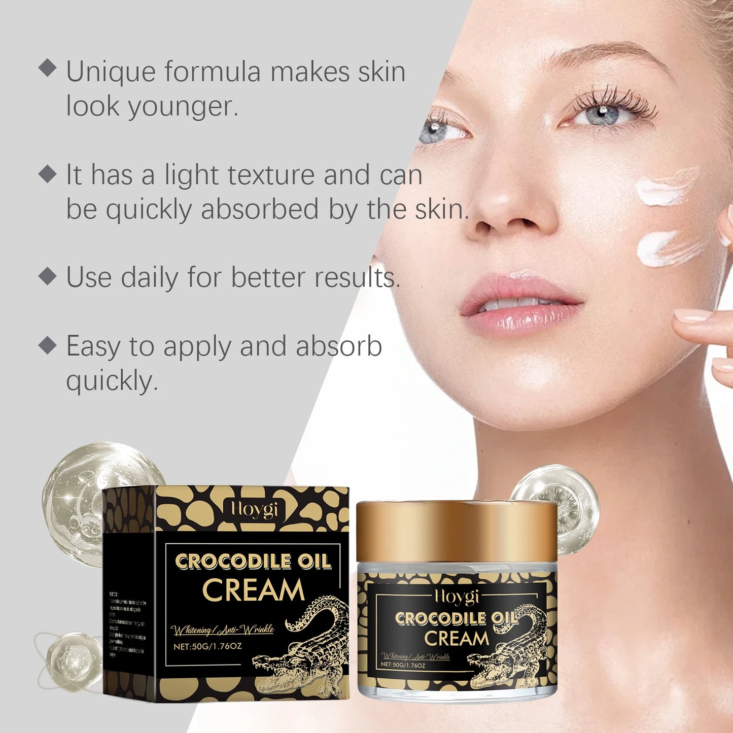 Hoygi Crocodile Oil Face Cream Moisturizing And Firming