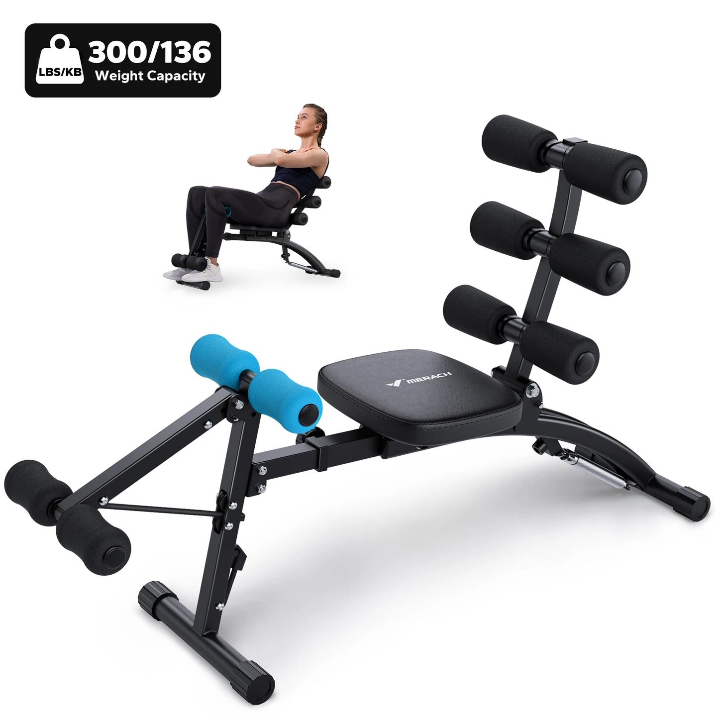 MERACH Ab Machine Multi-Functional Adjustable Ab Trainer For Home Gym Chair