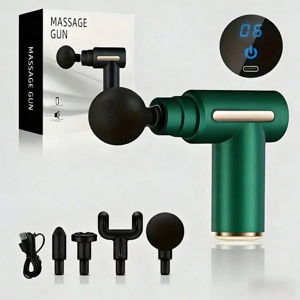 Electric Fascia Massage Gun Portable Massager With LED Touch Screen