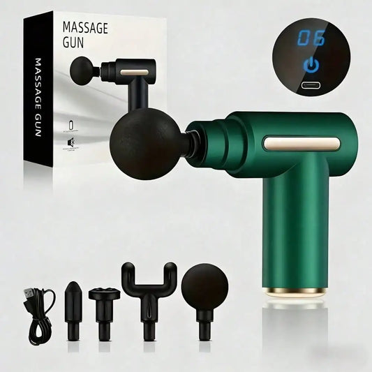 Electric Fascia Massage Gun Portable Massager With LED Touch Screen