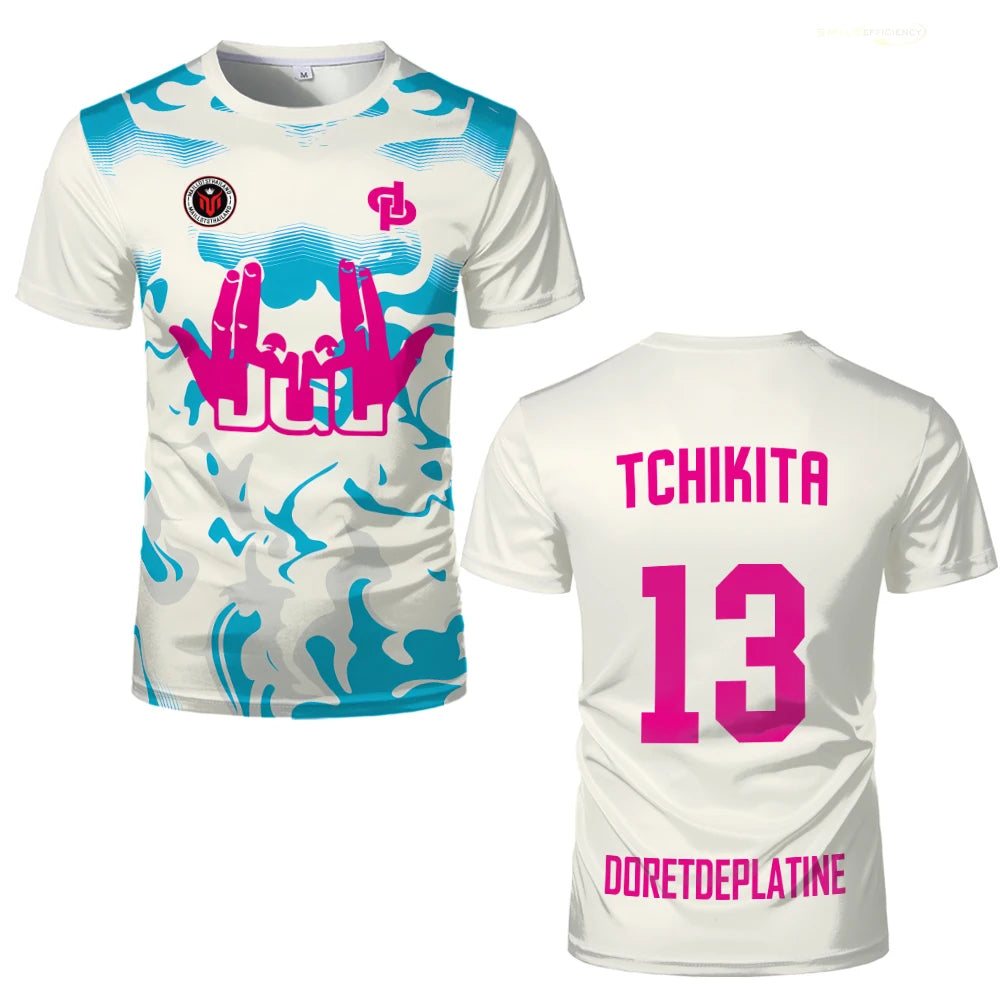 Unisex Sporty Short Sleeve Football Jersey Polyester Breathable Top