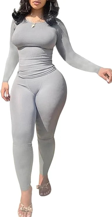 Women's Long Sleeve And Leggings Set For Workout Breathable Polyester Elastane