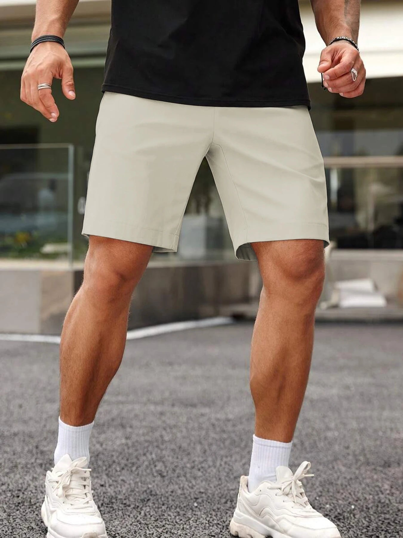 Men's Stretch Golf Shorts Polyester For Summer Comfort