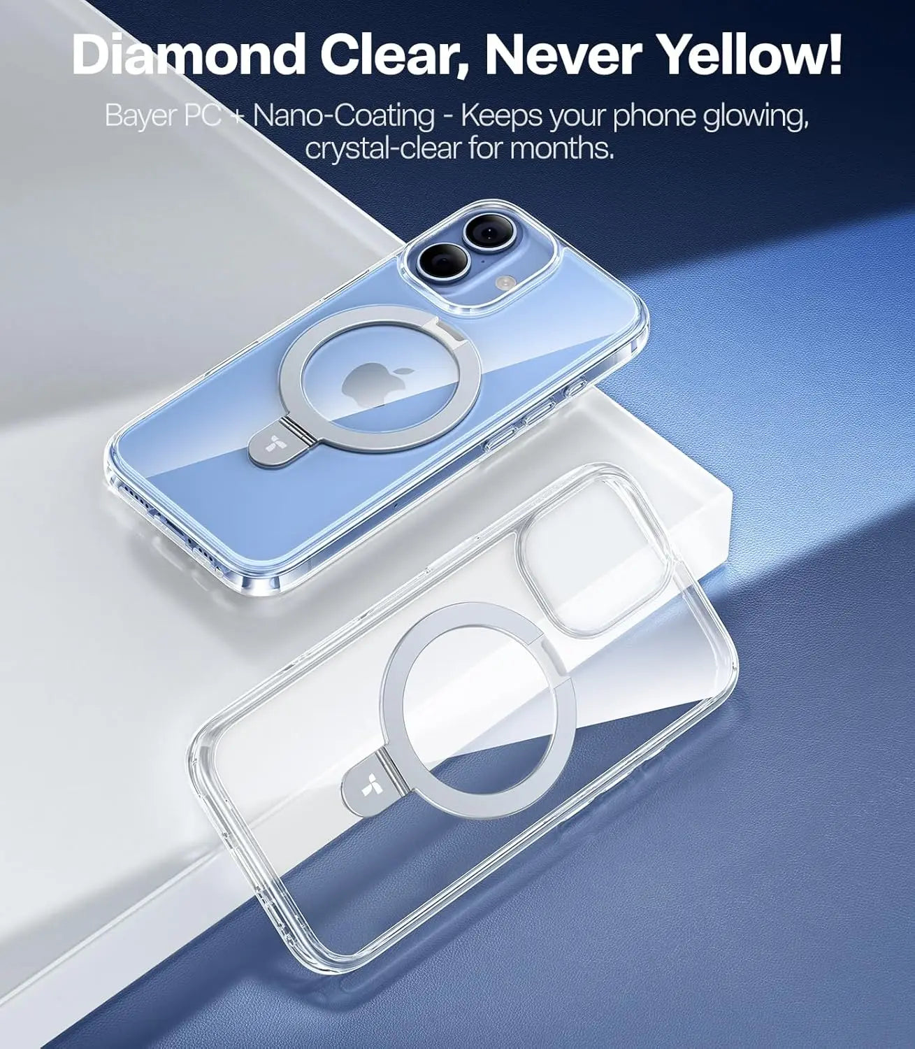 Clear Magnetic iPhone 17 Case with Stand, 4X Military Drop Protection, Camera Control, Slim Design