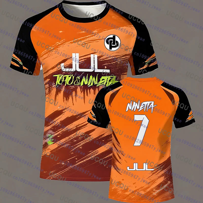 Unisex Sporty Short Sleeve Football Jersey Polyester Breathable Top