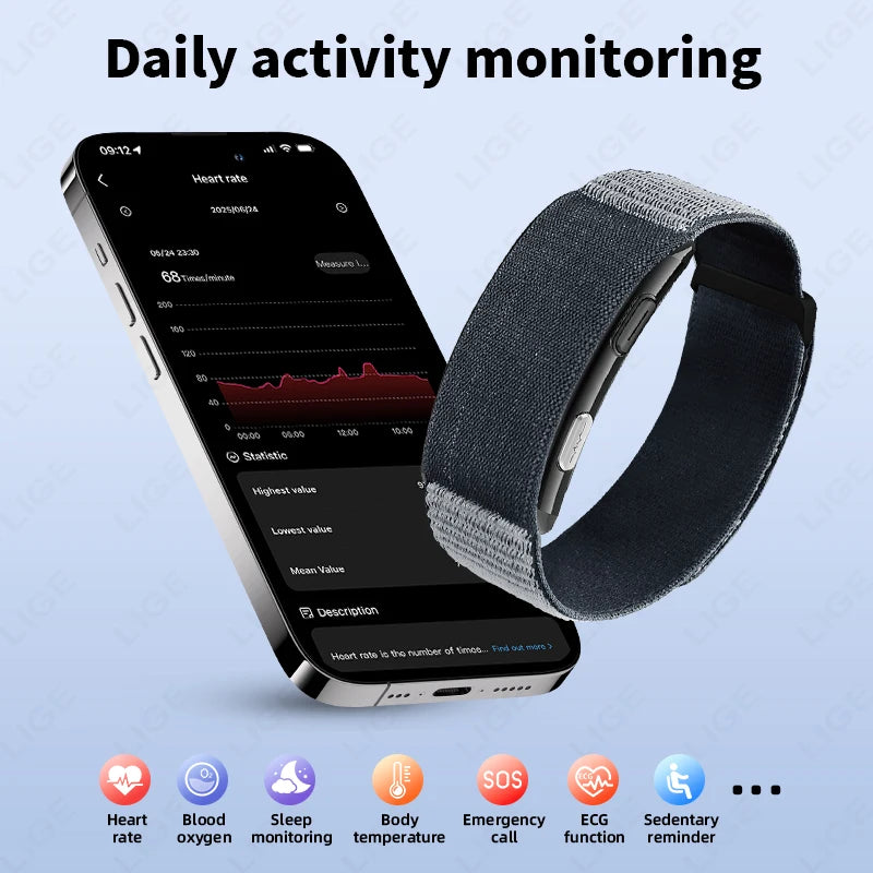 LIGE Nursing ECG PPG Smart Bracelet Health Tracker