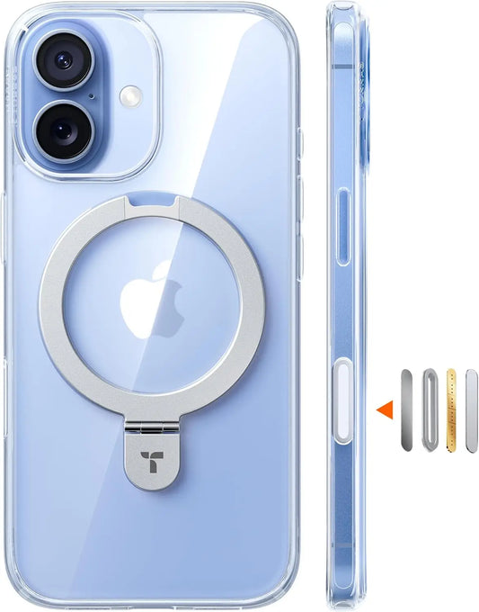 Clear Magnetic iPhone 17 Case with Stand, 4X Military Drop Protection, Camera Control, Slim Design
