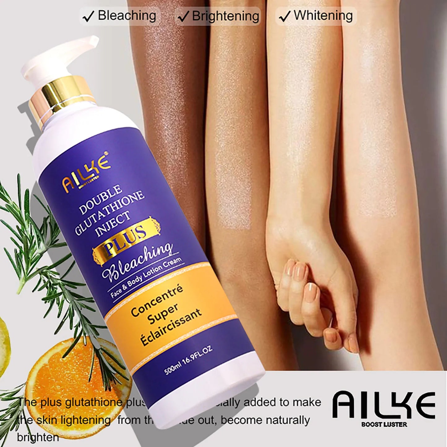 AILKE Glutathione Plus Skin Care Set Whitening Lotion