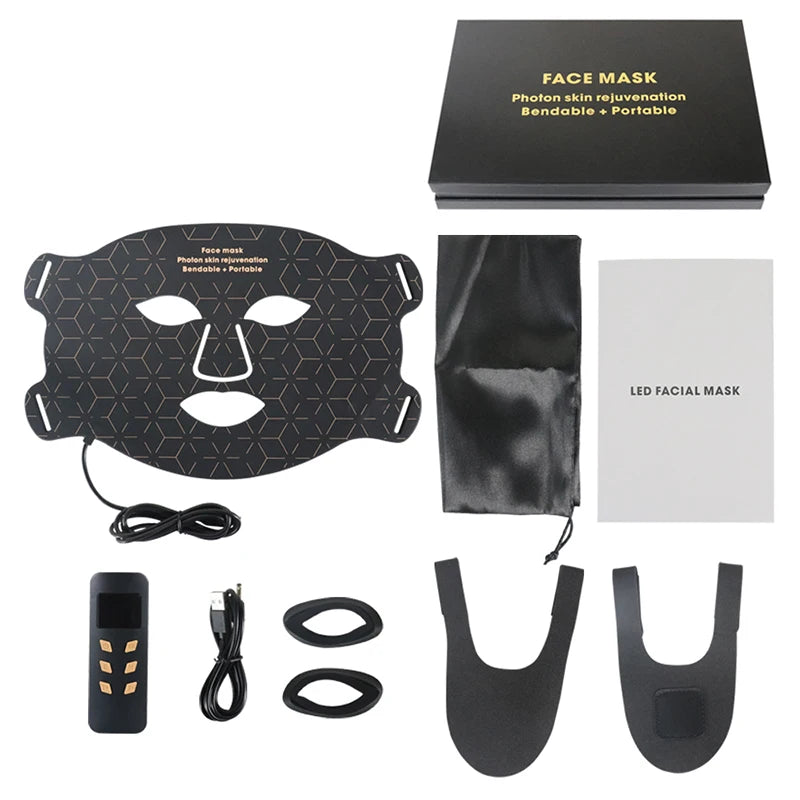 UBilli 4 Modes Portable LED Face Mask Light Therapy For Anti Aging Wrinkles