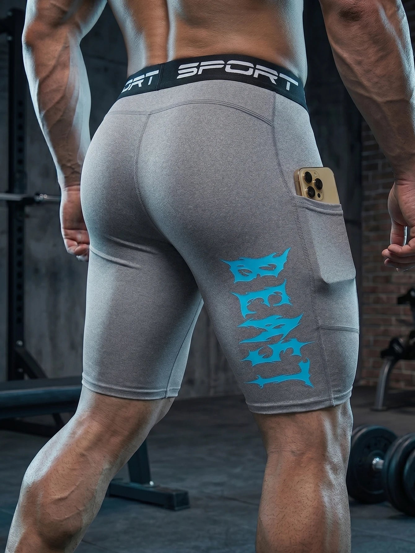 Men's Compression Shorts With Phone Pocket 3 Pack Quick Dry