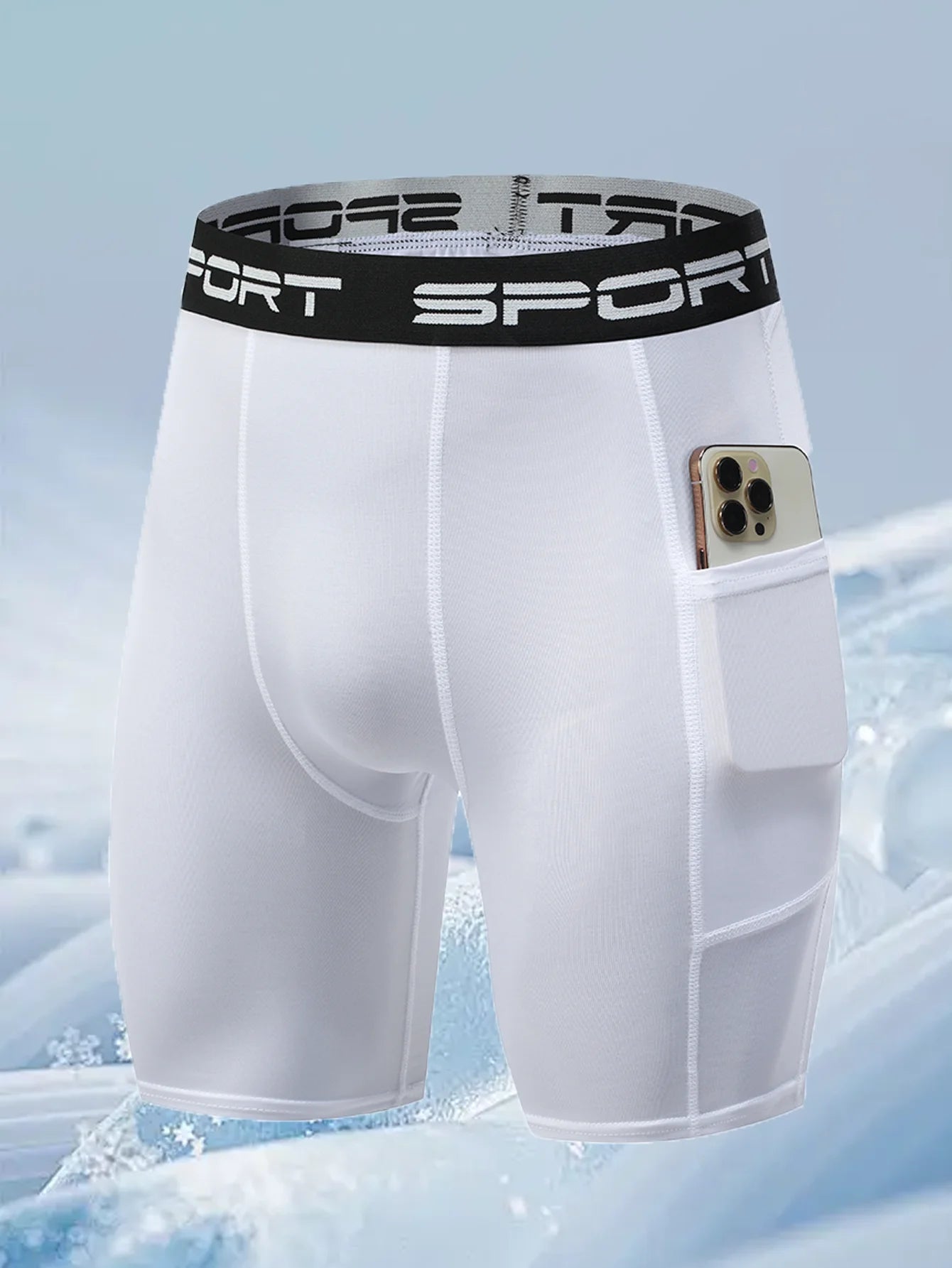 Men's Compression Shorts With Phone Pocket 3 Pack Quick Dry