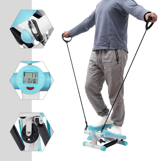 Fitness Twist Stepper With LED Screen And Resistance Bands