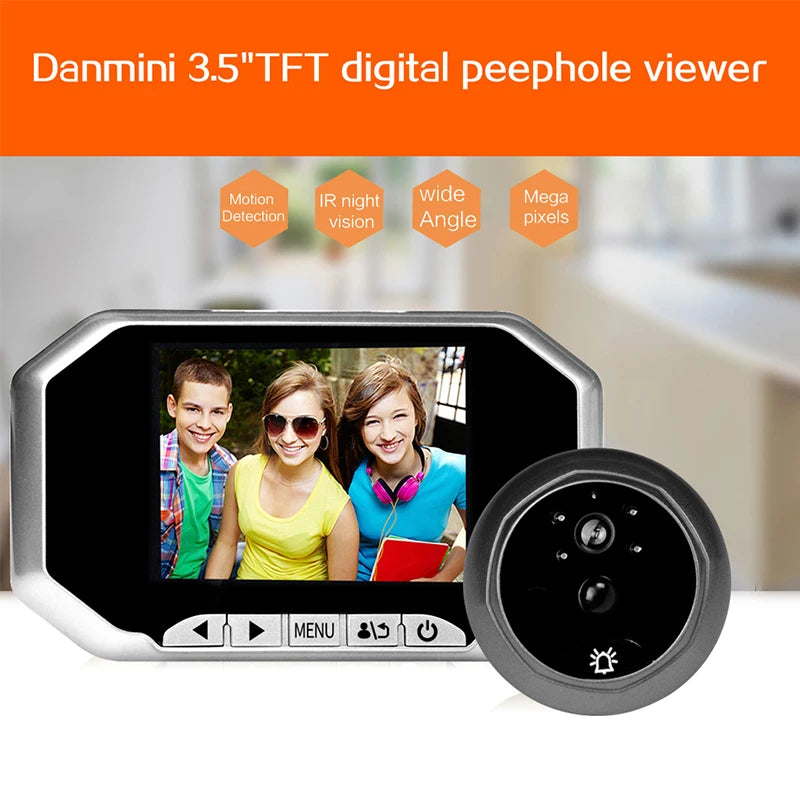 DANMINI Doorbell Peephole Monitor With PIR Motion Detection And Night Vision
