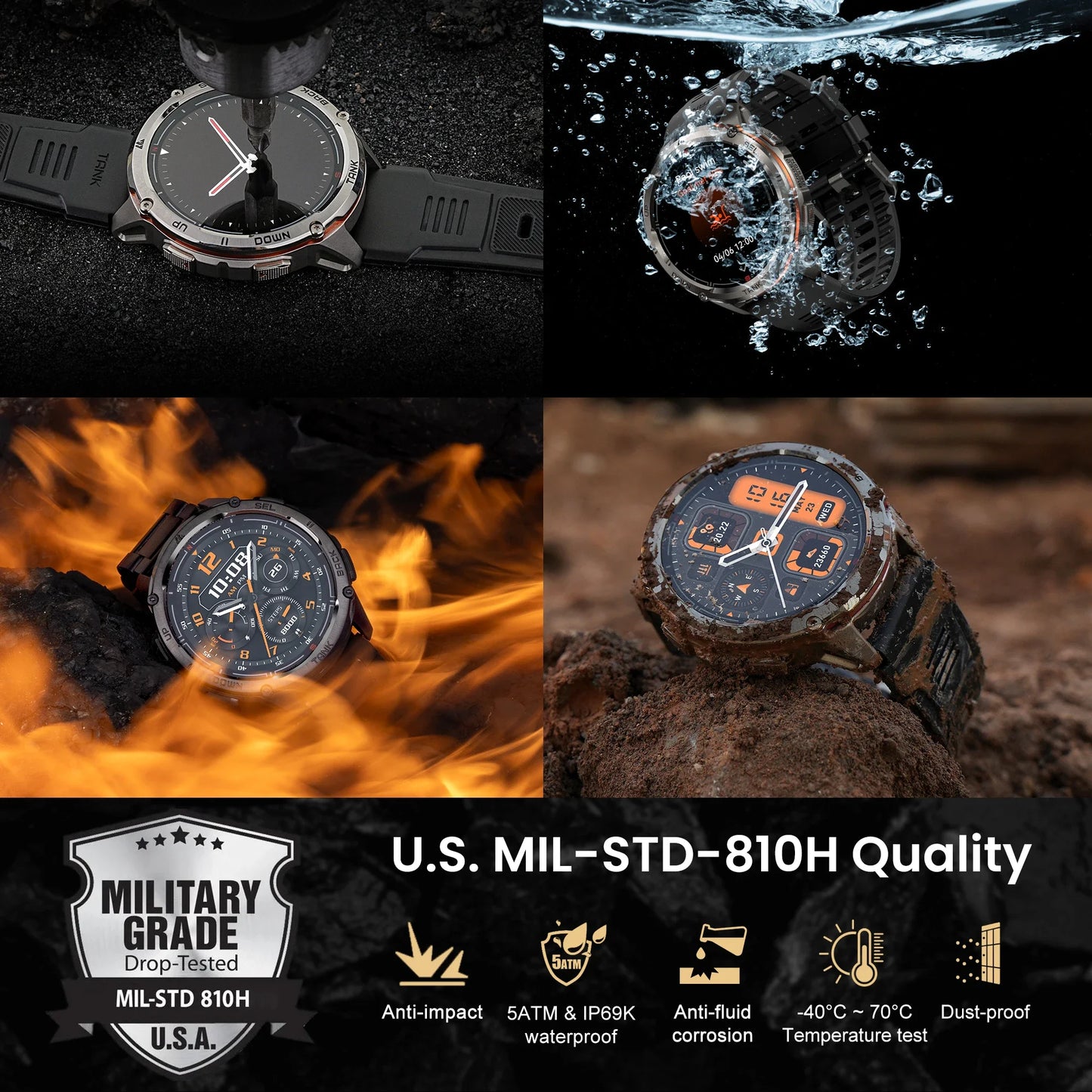 KOSPET Tank T3 Ultra 2 GPS Smartwatch Bluetooth