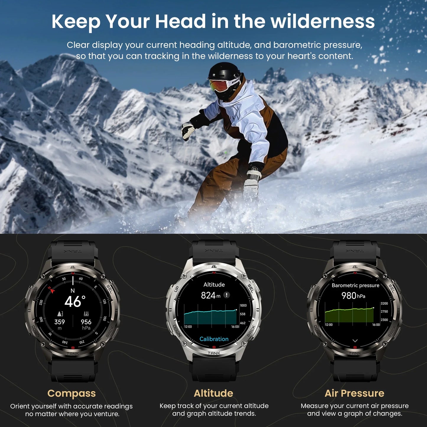 KOSPET Tank T3 Ultra 2 GPS Smartwatch Bluetooth