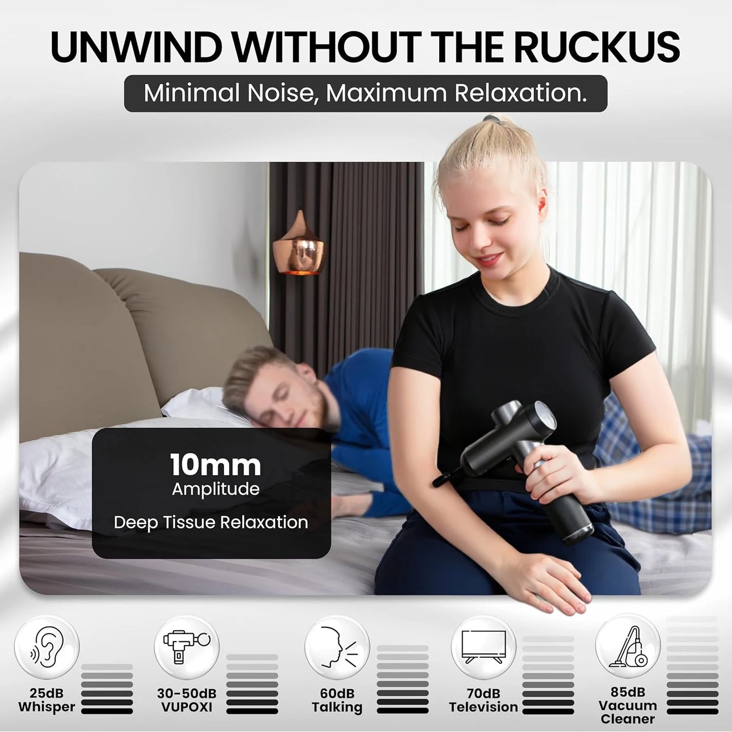 Deep Tissue Massage Gun With 99 Speeds And 8 Attachments