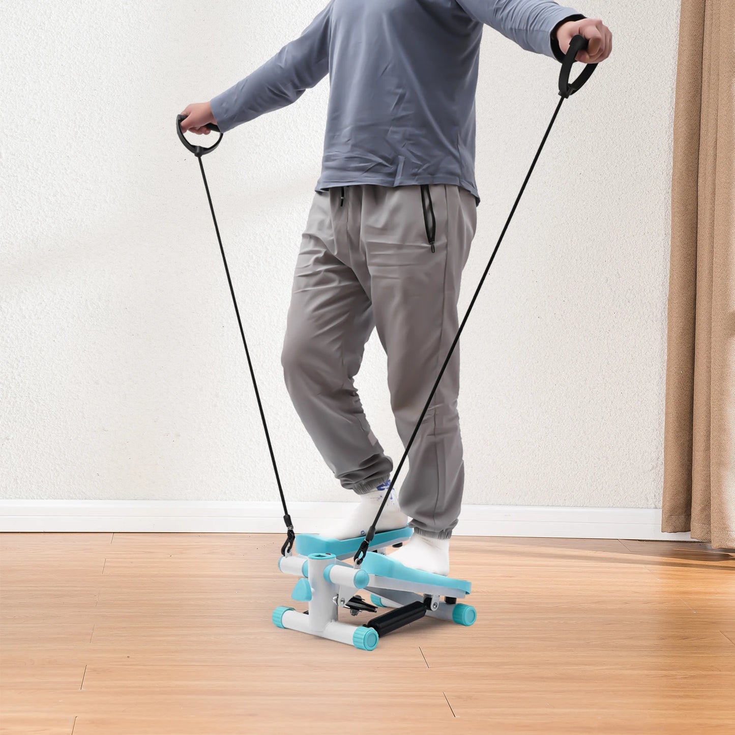 Fitness Twist Stepper With LED Screen And Resistance Bands
