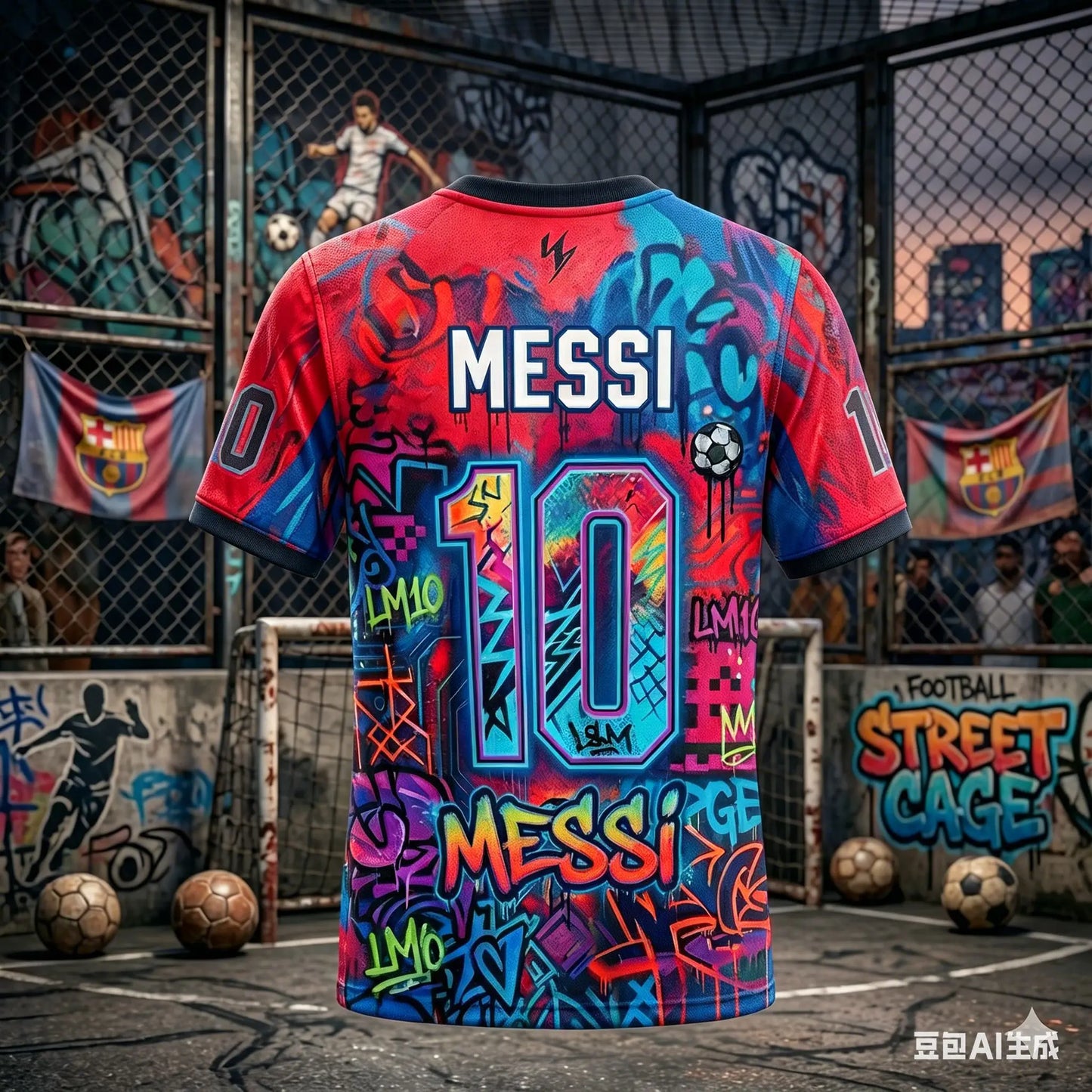 Messi Argentina Graffiti World Cup Soccer Jersey Quick Dry Tee