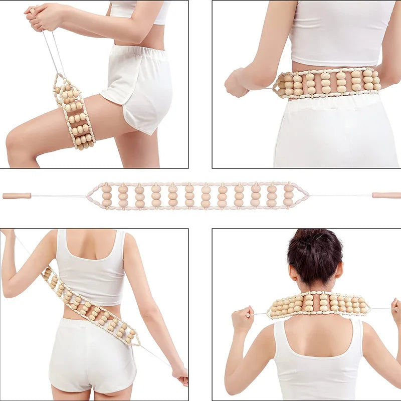 Wooden Massage Tool Set Pain Relief Gua Sha Back Massager