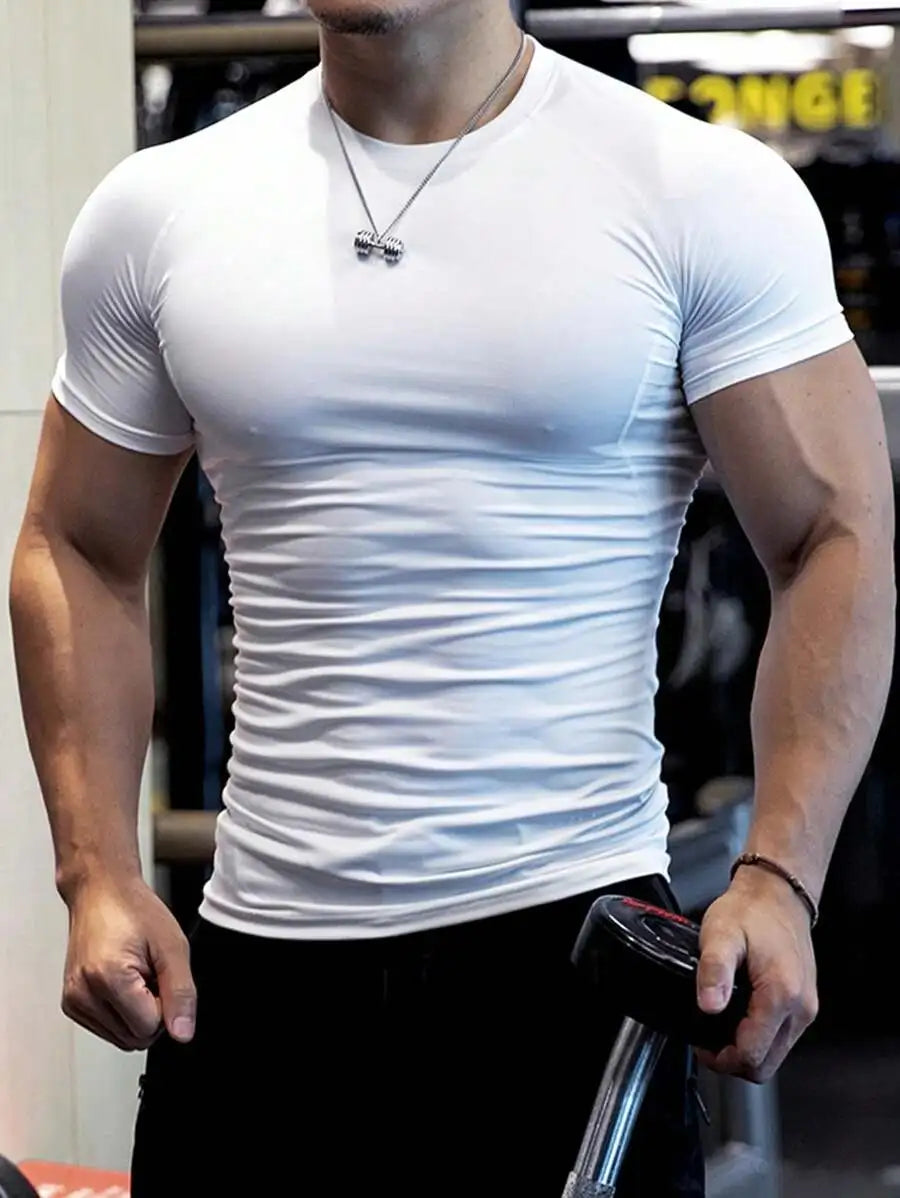 Men's Short Sleeve Compression Sports Shirt Moisture-Wicking