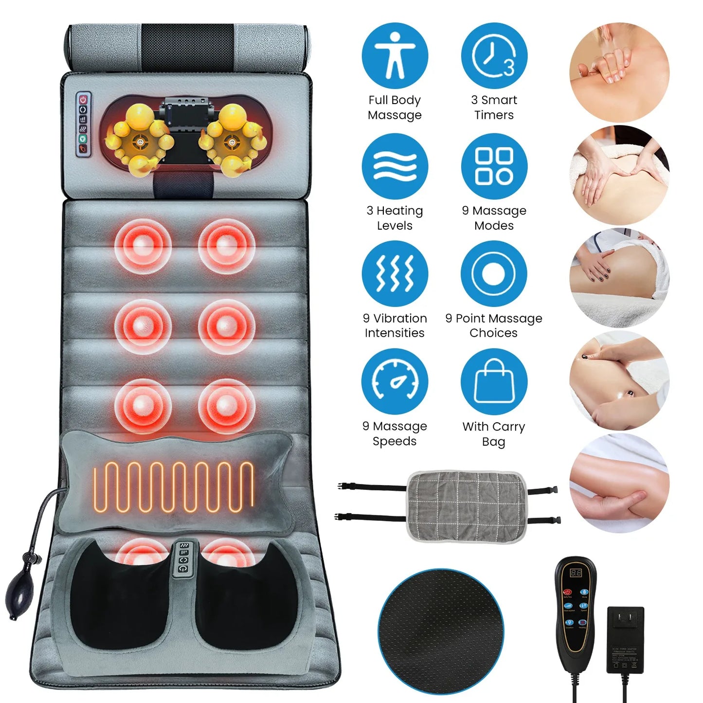 Full Body Massage Mat With Infrared Heating And Vibration