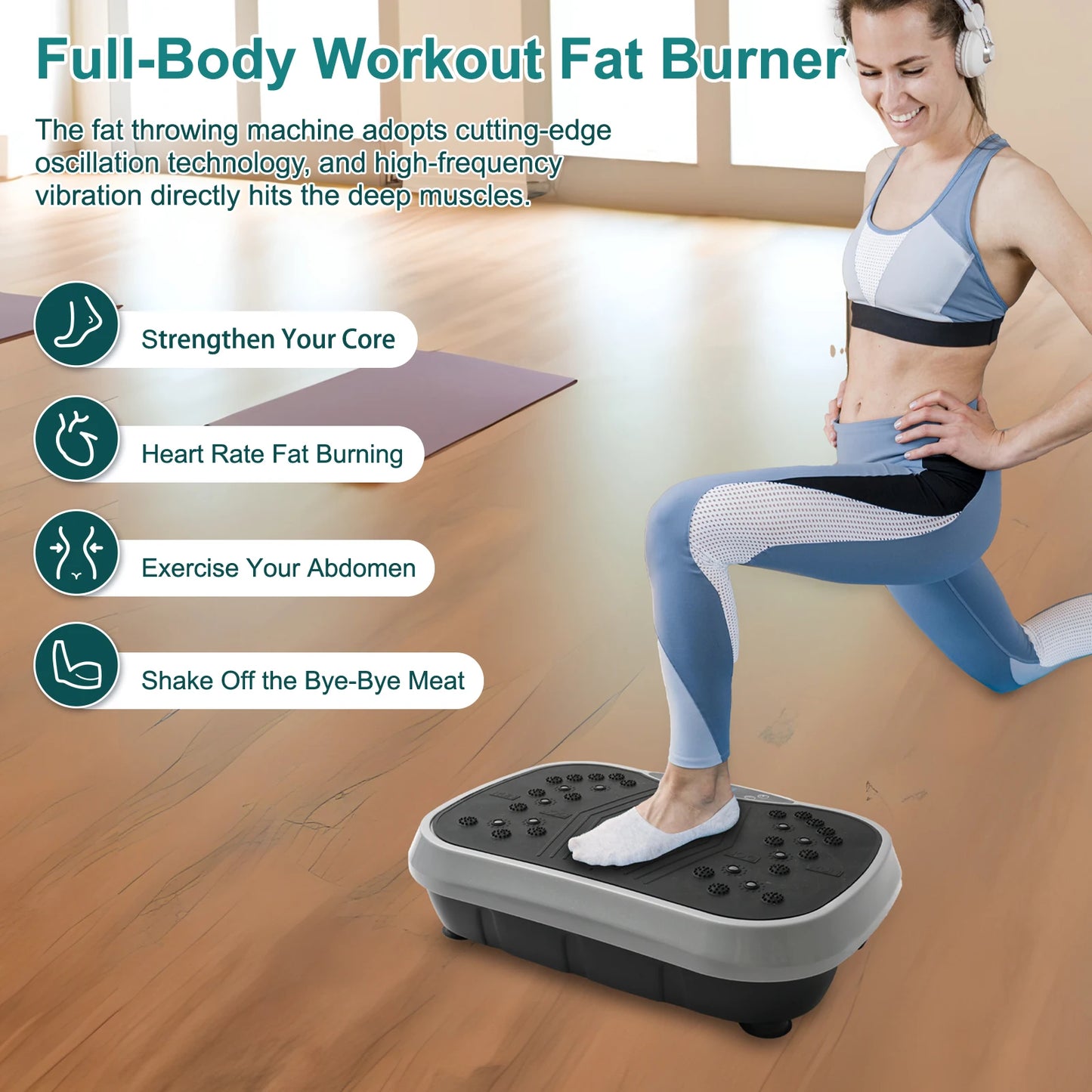 Fat Burning Vibration Plate Exercise Machine For Home Fitness