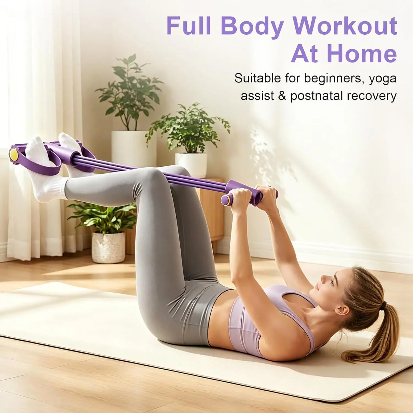4 Tube Resistance Band Set Multi Function Fitness Kit Gym