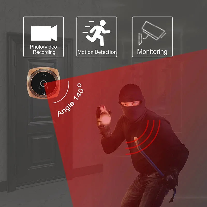4.3" Inch Door Viewer Video Peephole Camera Motion Detection Monitor Digital Ring Doorbell Video-Eye Safety Recording