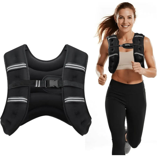 Unisex Adjustable Weighted Vest With Reflective Stripe For Training And Running