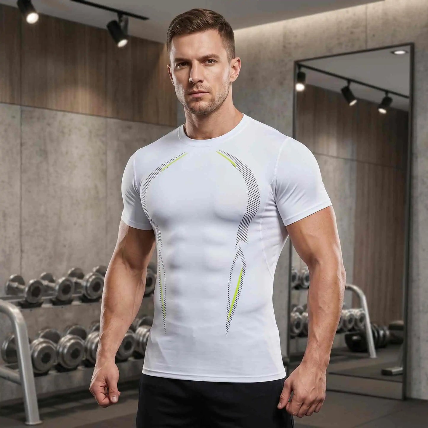Mens Compression Shirts 3 Pack Baselayer Tops Moisture Wicking QuickDry