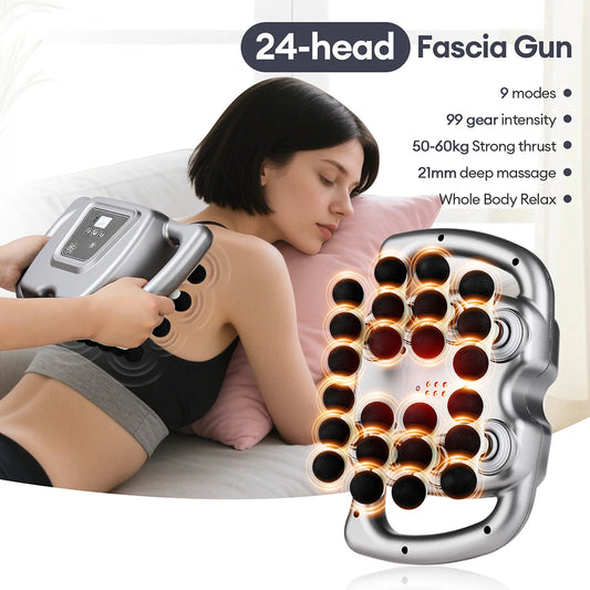 Foreverlily 24Head Fascia Gun With 9 Modes High Frequency Massager