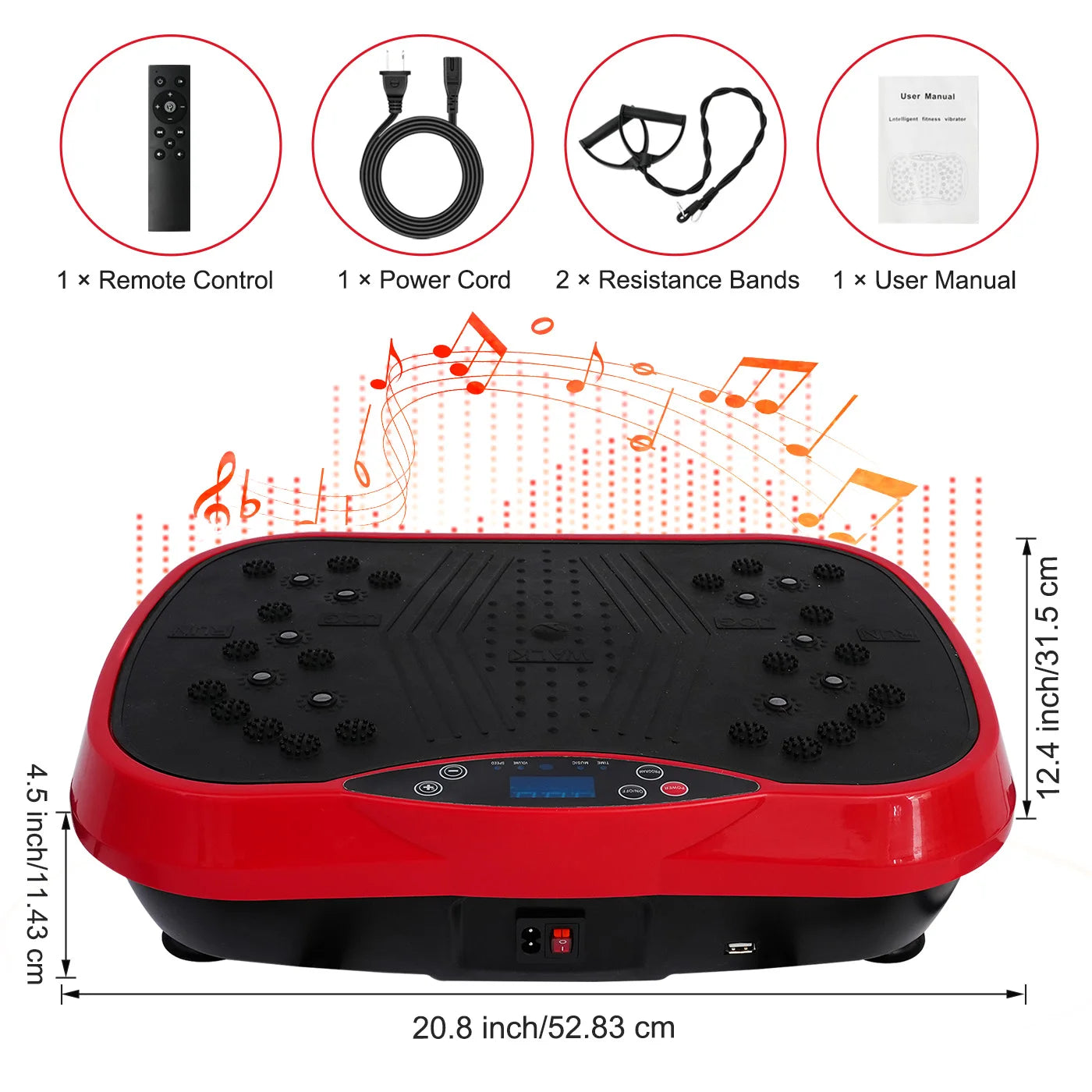 Vibration Plate Exercise Machine With Bluetooth Remote For Body Workout