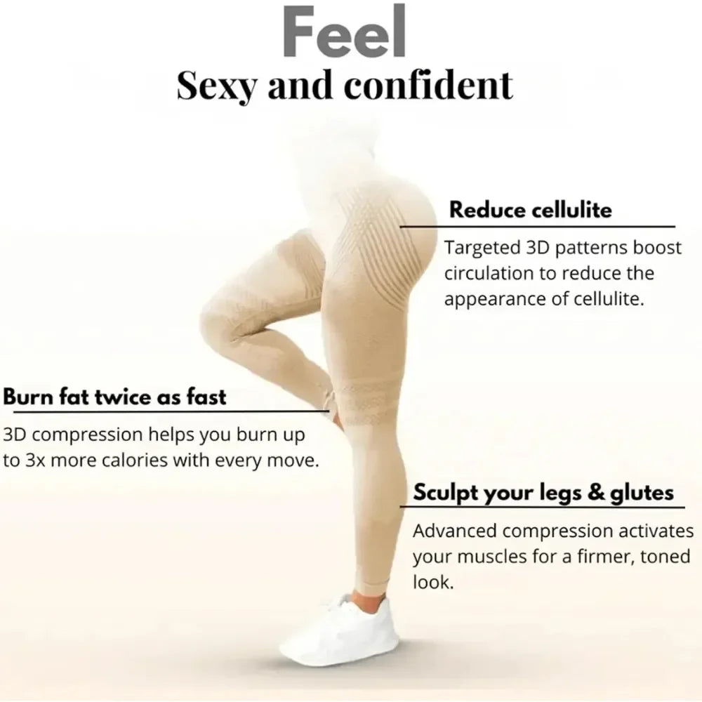 Cellulite Control Leggings For Women High Waist Butt Lift Workout