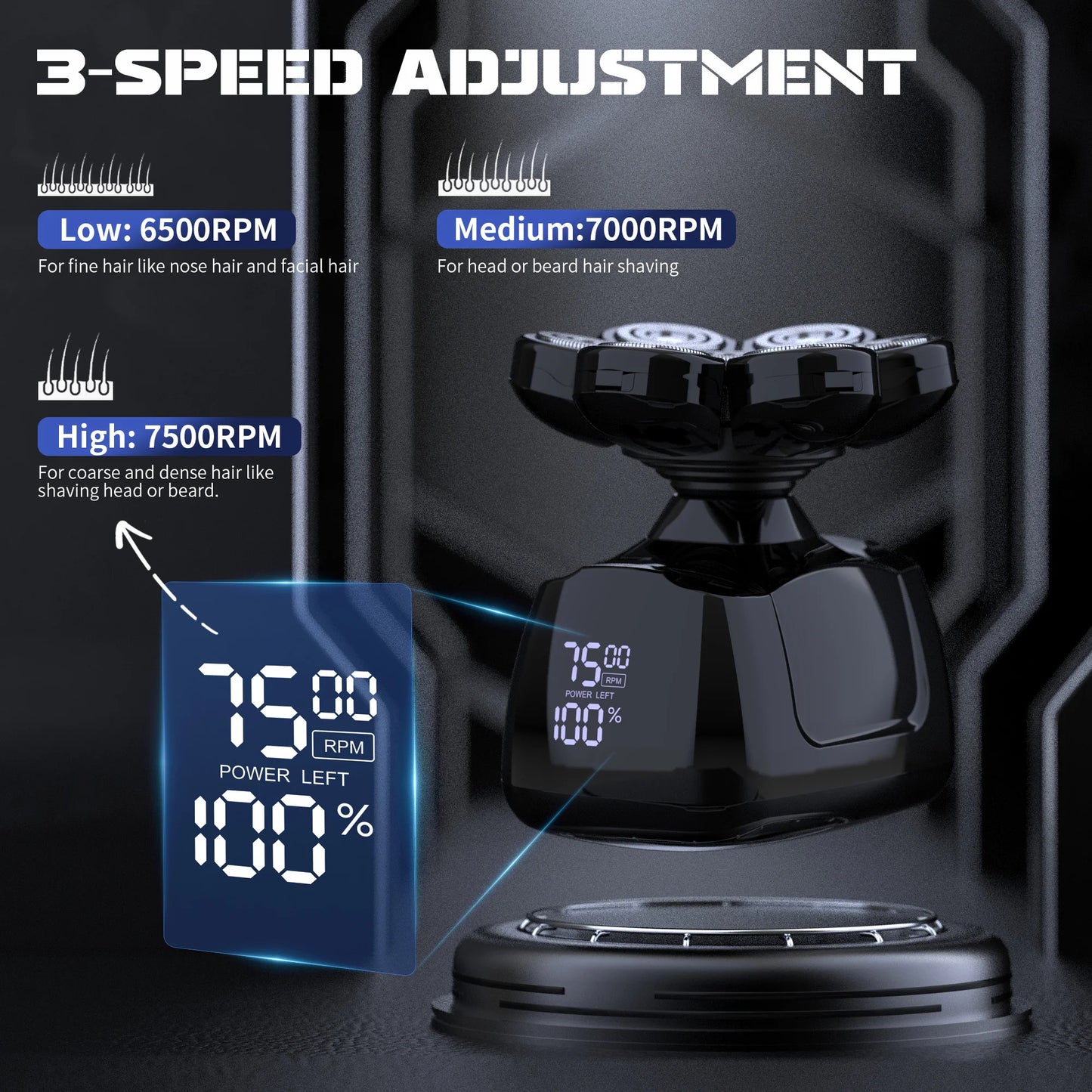 SEJOY 7D Head Shaver 6-In-1 Electric Razor Kit For Men